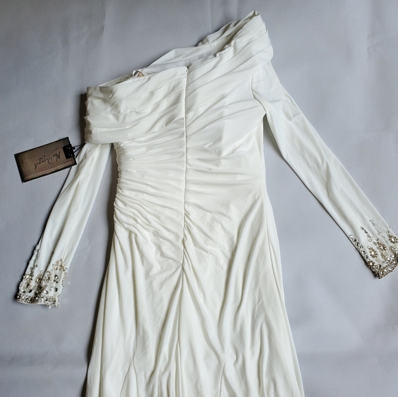 🔥FINAL PRICE DROP🔥 NWT$400 Mac Duggal One Shoulder Side Slit Gown Dress Sz 8 - Picture 14 of 15